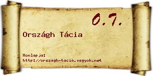Országh Tácia névjegykártya